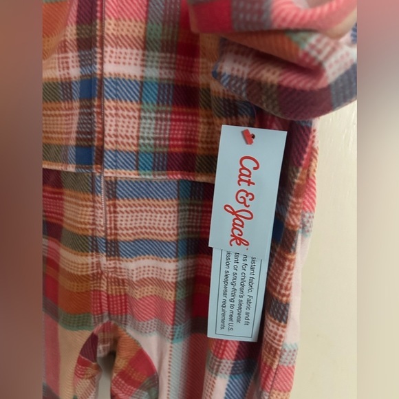 NWT Cat & Jack Pink Plaid Pajamas SZ 8 Girl Youth​​​ - Picture 10 of 16